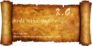 Kránitz Omár névjegykártya
